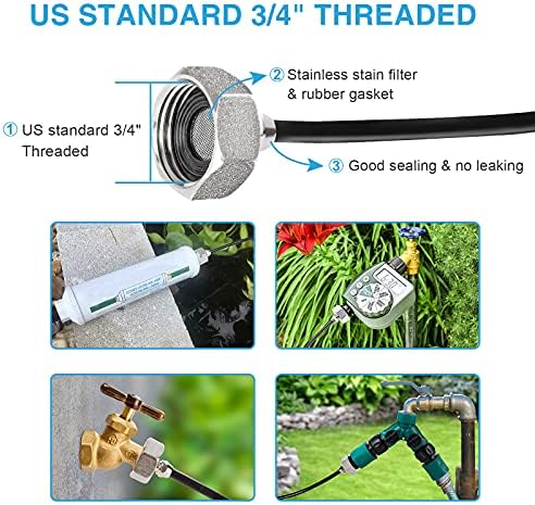 Bonviee 75FT Misters for Outside Patio, 23 Brass Nozzles, 3/4 Inch Adapter - Image 4