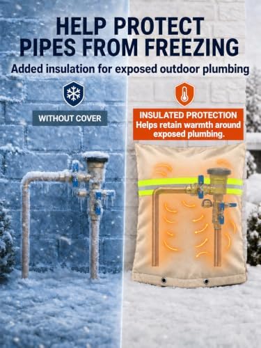 Bitubi Insulated Backflow Cover for Freeze Protection, 40" W x 40" H, Beige - Image 7