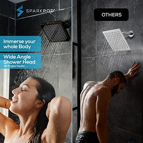 SparkPod Rain Shower Head, 6 Inch Square, Vintage Oil-Rubbed Bronze Finish - Image 2