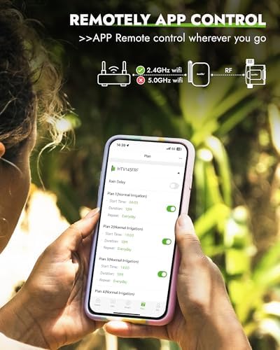 RAINPOINT WiFi Water Timer for Garden Hose, Brass Inlet WiFi Sprinkler Controller, Smart Hose Timer Valve with Ethernet Gateway, Rain Delay for Garden/Lawn (Support WiFi & Ethernet Connection) - Image 3