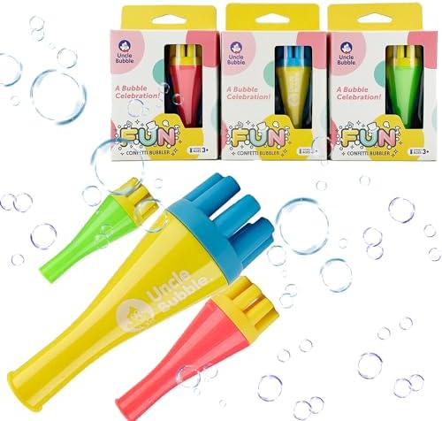 Uncle Bubble Mini Bubble Blower, 3 Colors Family Set for Kids - Image 4