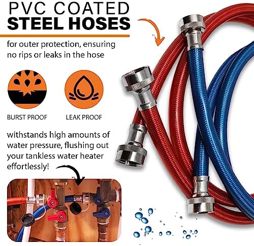Chromex Tankless Water Heater Flush Kit with 4 Quarts Certified Liquid Descaling Solution and 1/6HP Extra Strength Pump - Image 2