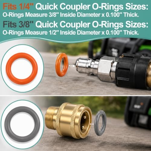XBVV 84 Pcs 5 Size Pressure Washer O-Rings & Garden Hose Gasket Rubber Seal - Image 6