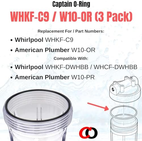 Captain O-Ring - Replacement O-Rings for Whirlpool WHKF-DWHBB (WHKF-C9) & American Plumber W10-PR (W10-OR) (3 Pack) - Image 2