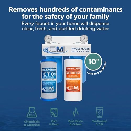 Applied Membranes Inc. 2-Stage Whole-House Water Filter System, 4.5x10-Inch Carbon and Sediment Filter Cartridges - Image 4