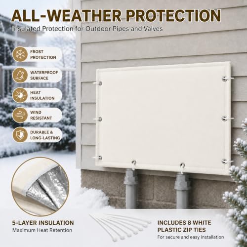 5-Layer Insulated Multi-Opening Valve Freeze Protector, Beige 30" W x 24" H - Image 6
