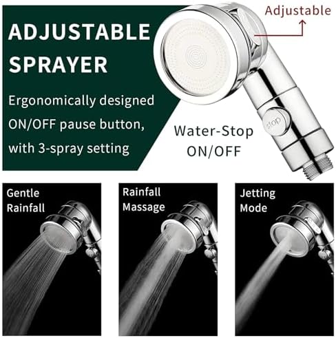 White Sink Faucet Sprayer Attachment - Salon Shampoo Bowl Spray Head, Pedicure Chair Shower Head With Stop Water-saving Function, Adjustable Handheld Sprayer for Salon & Spa Chairs - Image 5