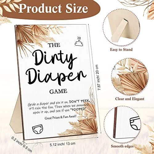 Roowest 51 Pcs Dirty Diaper Baby Shower Games, Boho Blue - Image 2