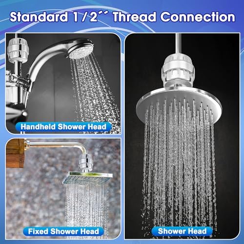 2 Pcs Shower Filter with 4 Pack 20 Stage Shower Filter Replacement, Heavy Duty Water Softener to Remove Chlorine, Fluoride, Heavy Metals, Iron, Improve Your Skin and Hair - Image 5