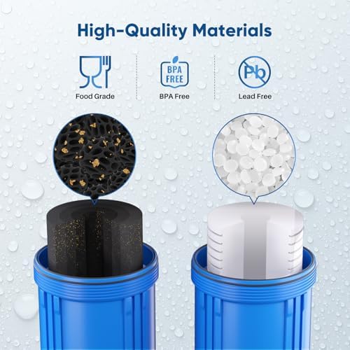 PUREPLUS 10"x4.5" Whole House Water Filter Combo, Grooved Sediment & KDF - Image 5