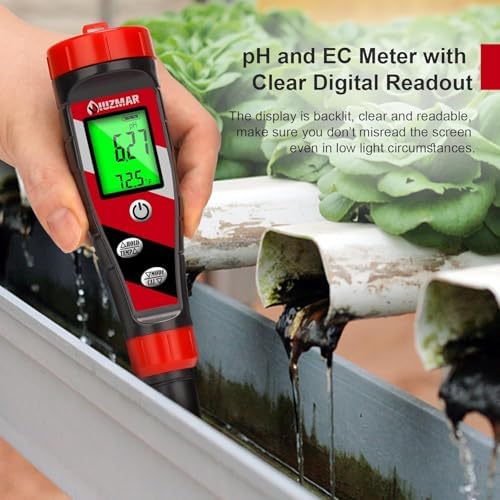 UIUZMAR pH Meter for Water Hydroponics Supplies 4 in 1 pH PPM ECTester - Image 2