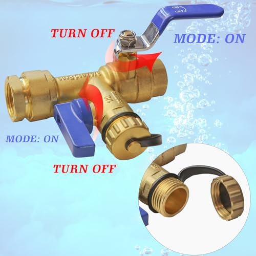Xiny Tool 3/4-Inch IPS Isolator Tankless Water Heater Service Valve Kit with Pressure Relief Valve, Clean Brass - Image 4