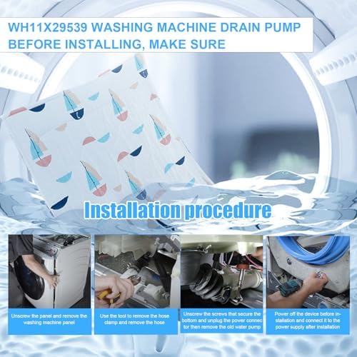 WH11X29539 WH11X39237 Drain Pump & Filter Assembly for GE Washers - Image 4