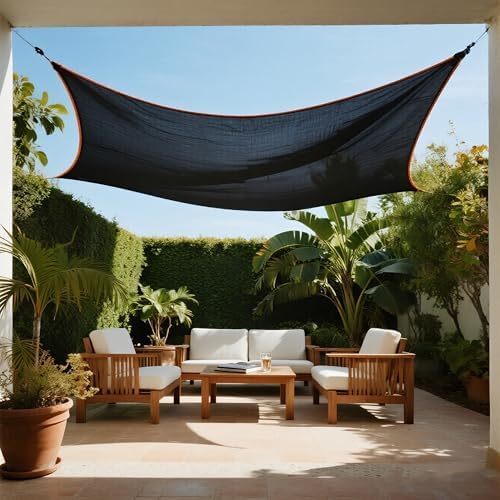 winemana 20 x 20 FT Black Shade Cloth, Durable Mesh Tarp Garden Sun Shade - Image 5