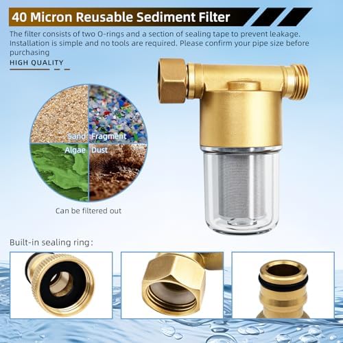 40 Micron Reusable Brass Water Filter for Washing Machine/RV - Image 6