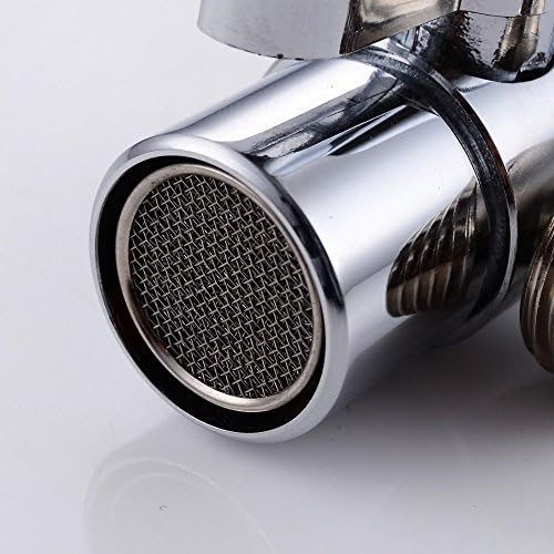 Kitchen Bathroom Sink Faucet Water Filter Diverter Valve for Push on 1/4 inch Tubing Replacement Part Adapter with M22 X M24 Connector, Polished Chrome - Image 5