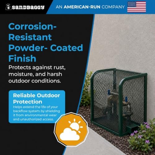 24"x24"x12" Wall-Mounted Backflow Security Cage – Backflow Preventer Enclosure (Green) - Sandbaggy (1) - Image 4
