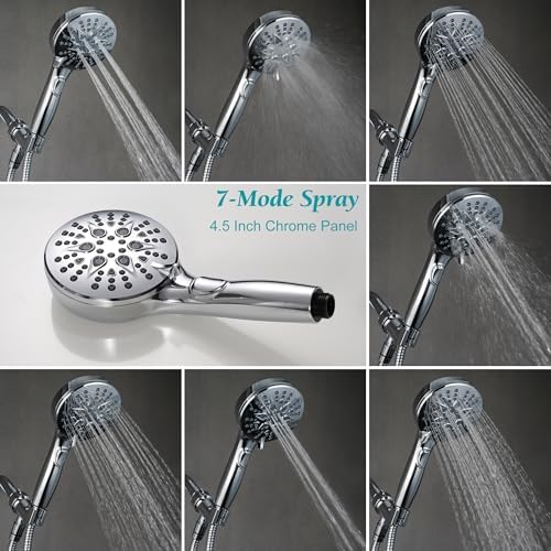 GwernKB Handheld Shower Head with ON OFF Switch & 79in Stainless Steel Hose - Image 5