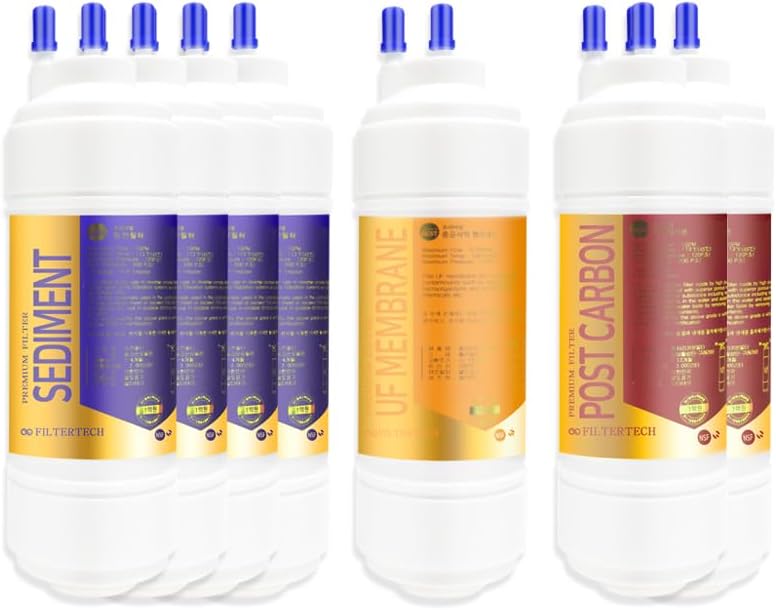 7EA Compatible Replacement Water Filter 1-Year Set for Coway CHP-250L / CHP-260L / CHP-270L by FILTERTECHKOREA