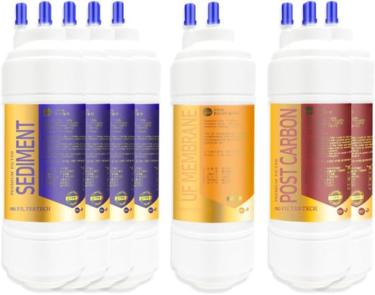 7EA Compatible Replacement Water Filter 1-Year Set for Coway CHP-250L / CHP-260L / CHP-270L by FILTERTECHKOREA