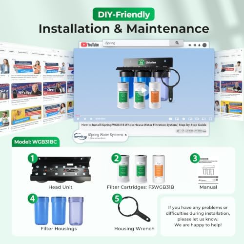 iSpring WGB31BC Whole House Water Filter System with Clear Filter Housing - Image 5