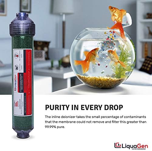 LiquaGen- 5 Stage Reverse Osmosis Deionization (RODI) Complete Replacement Water Filter Kit (75 GPD)| For 0 TDS Water | Reverse Osmosis Water Purifier Set for Aquariums, Fish Tanks, Coral Reefs & More - Image 3