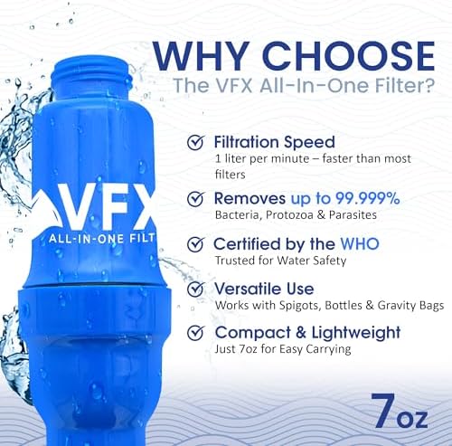 VFX All-in-One Portable Water Filter, Gravity System for Camping & Hiking - Image 3