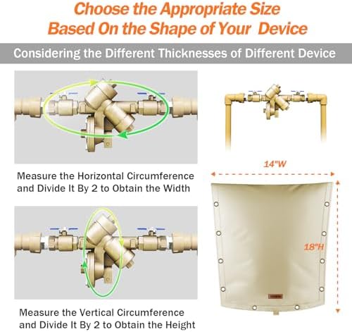 TOHONFOO 3-Way Open Backflow Preventer Pipe Cover Outside, 14"Wx18"H, Beige - Image 3