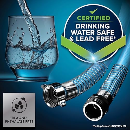 Camco EVOFlex 50-Ft RV Drinking Water Hose - Features Extra Flexible Design w/Stainless Steel Strain Relief Ends - Lead-Free, BPA-Free and Phthalate-Free - 5/8” Inside Diameter (22596) - Image 4