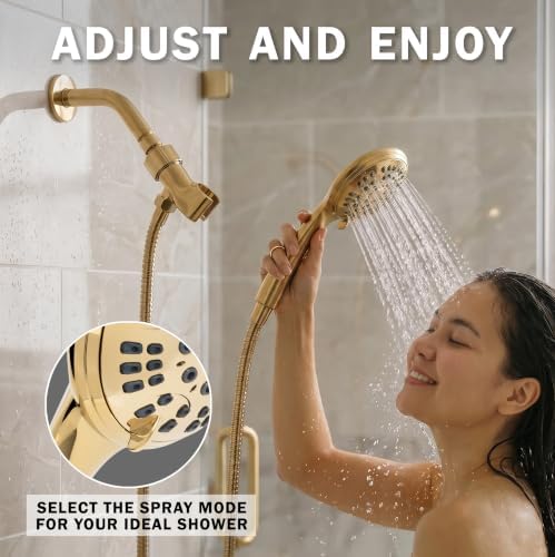Aqua Elegante Luxury Handheld Shower Kit - 2.5 GPM - Polished Brass - Image 3