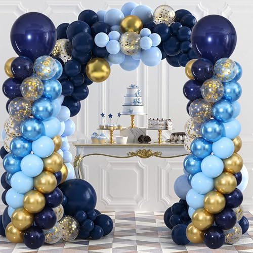 Navy Blue and Gold Balloon Column Stand Kit Set of 2 for Floor - Image 7