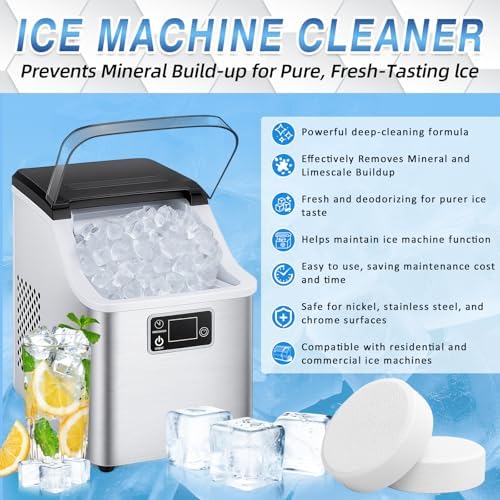 Ice Machine Cleaner Tablets Descaler (36 Pack) – Portable Ice Maker Cleaner, Nickel Safe Scale Remover Compatible with Countertop and Nugget Ice Maker, Remove limescale, Odor-Free, Crystal Clear Ice - Image 2