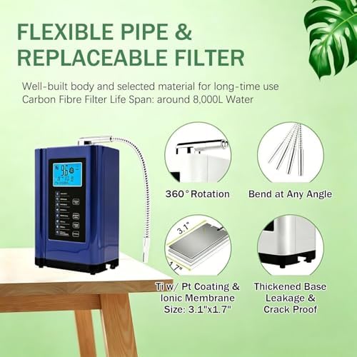 Alkaline Water Ionizer, Up to -500mV ORP,PH 3.5-10.5 Water Purifier Machine Silver - Image 2