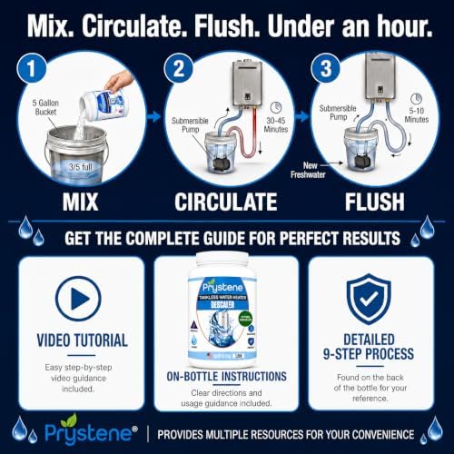 Tankless Water Heater Descaler - Professional Powder Cleaner (1.2 lbs) - Removes Limescale & Restores Efficiency - Compatible with Rinnai, Rheem, Navien, Noritz - Food Grade, Made in USA - Image 5