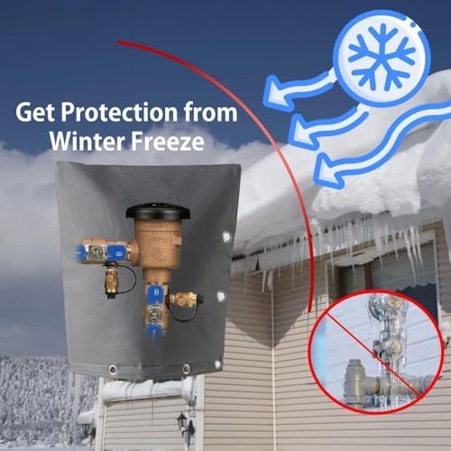 King Mills 5 Layer Sprinkler Covers for Outside, L-Shaped Opening Back Flow Covers for Winter Freeze and Intense Sun Protection. Outdoor Pipe Insulation Cover.[Granite Color] 16x18in - Image 2