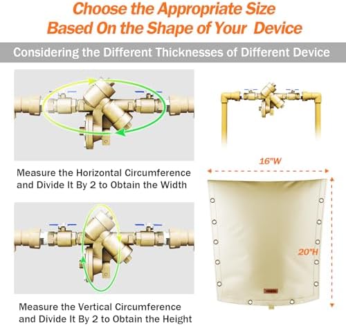 TOHONFOO 3-Way Open Backflow Preventer Pipe Cover Outside, 16"Wx20"H, Beige - Image 3