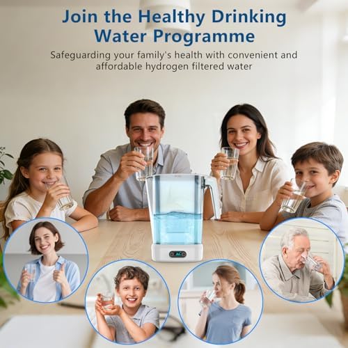 Hydrogen Water Filter Pitcher - BPA Free Rich Hydrogen Water Generator Electrolysis Jug with SPE/PEM. Removes 99% of Lead, Microplastics, PFAS & Chlorine – Advanced UltraFiltration Technology - Image 7