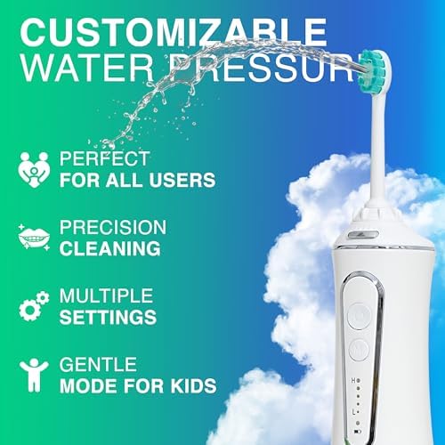 Professional Water Flosser - Advanced Dental Care for a Healthier Mouth, Gum, and Teeth - IPX7 Waterproof Oral Irrigator | 7 Replacement Tips, Travel-Friendly, Rechargeable - Oral Hygiene (White) - Image 3