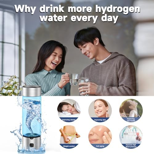 Hydrogen Water Generator Bottle 460ml Rechargeable SPE/PEM Ionizer for Seniors & Family Health, Antioxidant Hydrogen Water in 3 Mins, Portable Wellness Bottle for Daily Home Use - Image 4