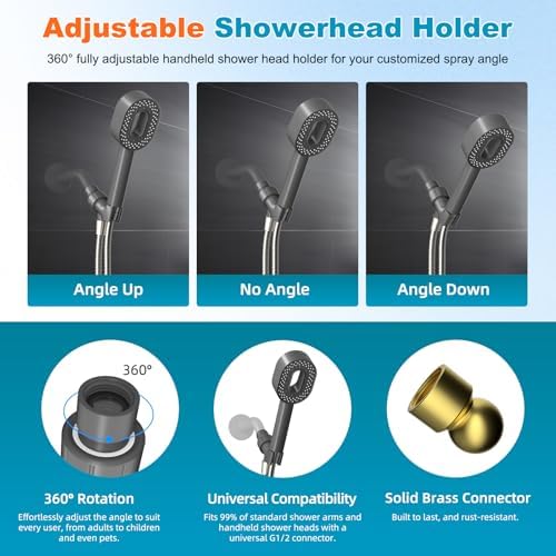 Hibbent Filtered Showerhead with handheld, High Pressure 5 Sprays Shower - Image 5