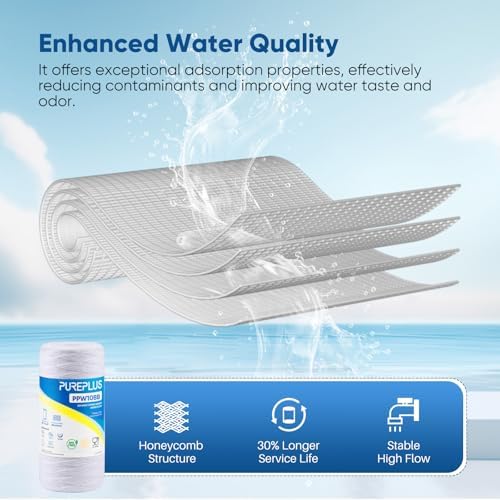 PUREPLUS 50 Micron 10 x 4.5 Whole House Water Filter for Well Water 4 Pack - Image 4