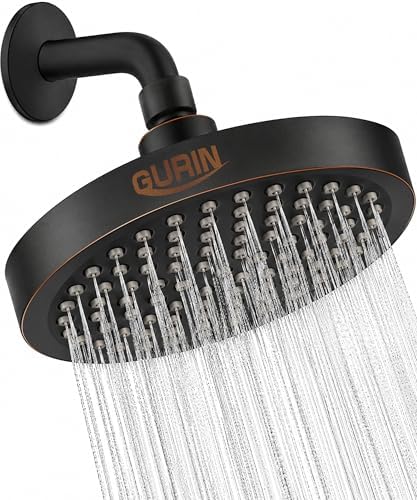 GURIN Shower Head - Luxury Oil Rubbed Black Finish - Rain Showerhead 6 Inch by GURIN