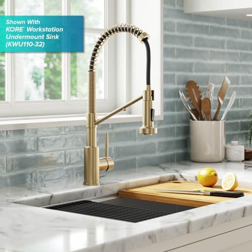 KRAUS Bolden 2-in-1 Commercial Style Pull Down Single Handle Water Filter Kitchen Faucet for Reverse Osmosis or Water Filtration System in Spot-Free Antique Champagne Bronze, KFF-1610SFACB - Image 3