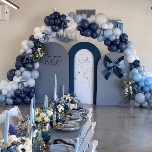Blue White Balloon Arch Kit, Blue Jean Baby Shower Decor - Image 4