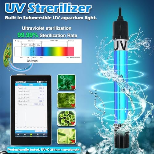 Small Pond Filter for 75-300 Gallon Tank, Aquarium U-V Filter Green Clean Machine Submersible Powerful Pump Canister Filter 600GPH for Fish Turtle Tank Saltwater Freshwater Crystal Clear Green Killing - Image 4