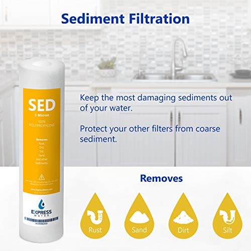 Express Water – 6 Months Alkaline Reverse Osmosis System Replacement Filter Set – 4 Filters – 10 inch Size Water Filters - Image 5