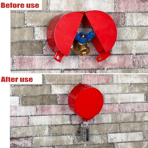 Outdoor Faucet Lock, Faucet Lock Suitable for Water Valves, Gate Valves, Hoses, and Propane Tank Locking Device - Prevents Water Theft, with Password Padlock (Red - Image 3