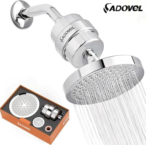 ADOVEL High Output Shower Head & Hard Water Filter, 15-Stage Shower Filter - Image 2