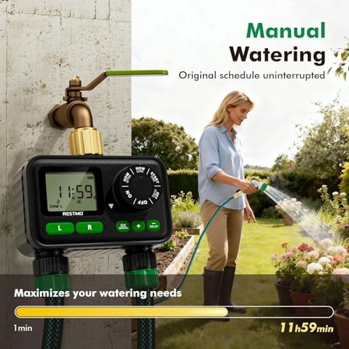 RESTMO 2-Zone Programmable Sprinkler Timer for Outdoor Hose Faucet 2 Pack - Image 3