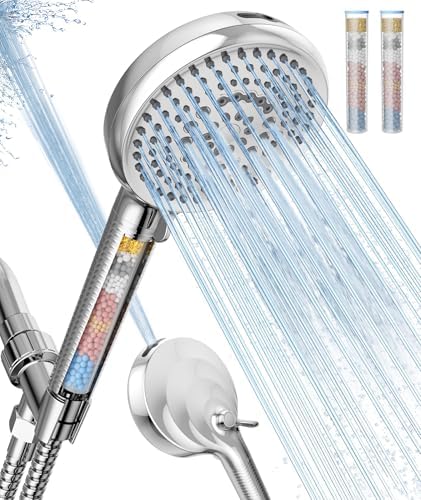 EMBATHER Filtered Handheld Showerhead, 10 Modes, 2 Filters, Chrome by EMBATHER
